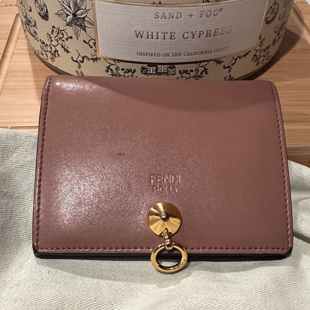 Fendi Mauve Wallet with Gold Detail